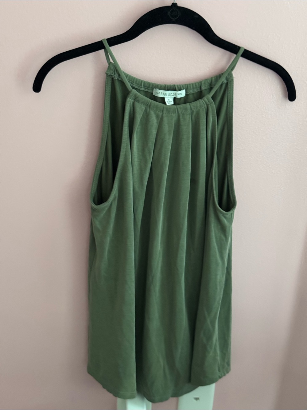 Green Envelope Olive Green Halter Cami Tank